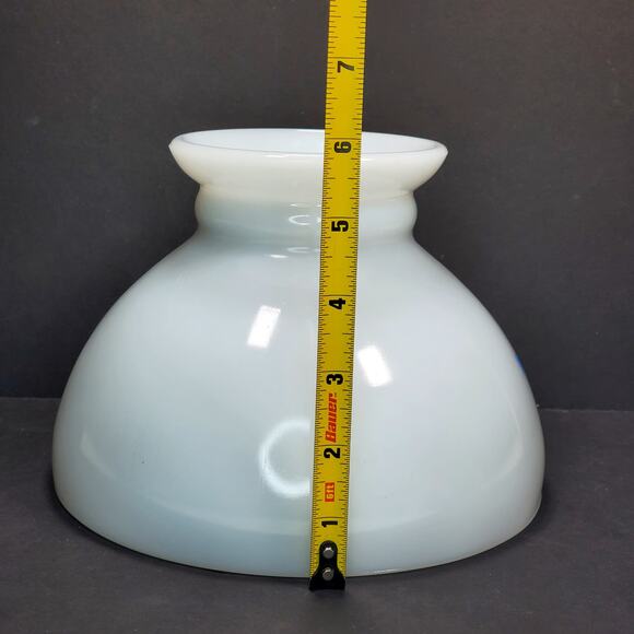 GWTW Hand Painted Floral Hurricane Lamp Shade Milk Glass Porcelain Vtg Cottage - Picture 10 of 11